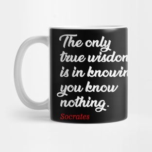 The only true wisdom is in knowing you know nothing - socrates Mug